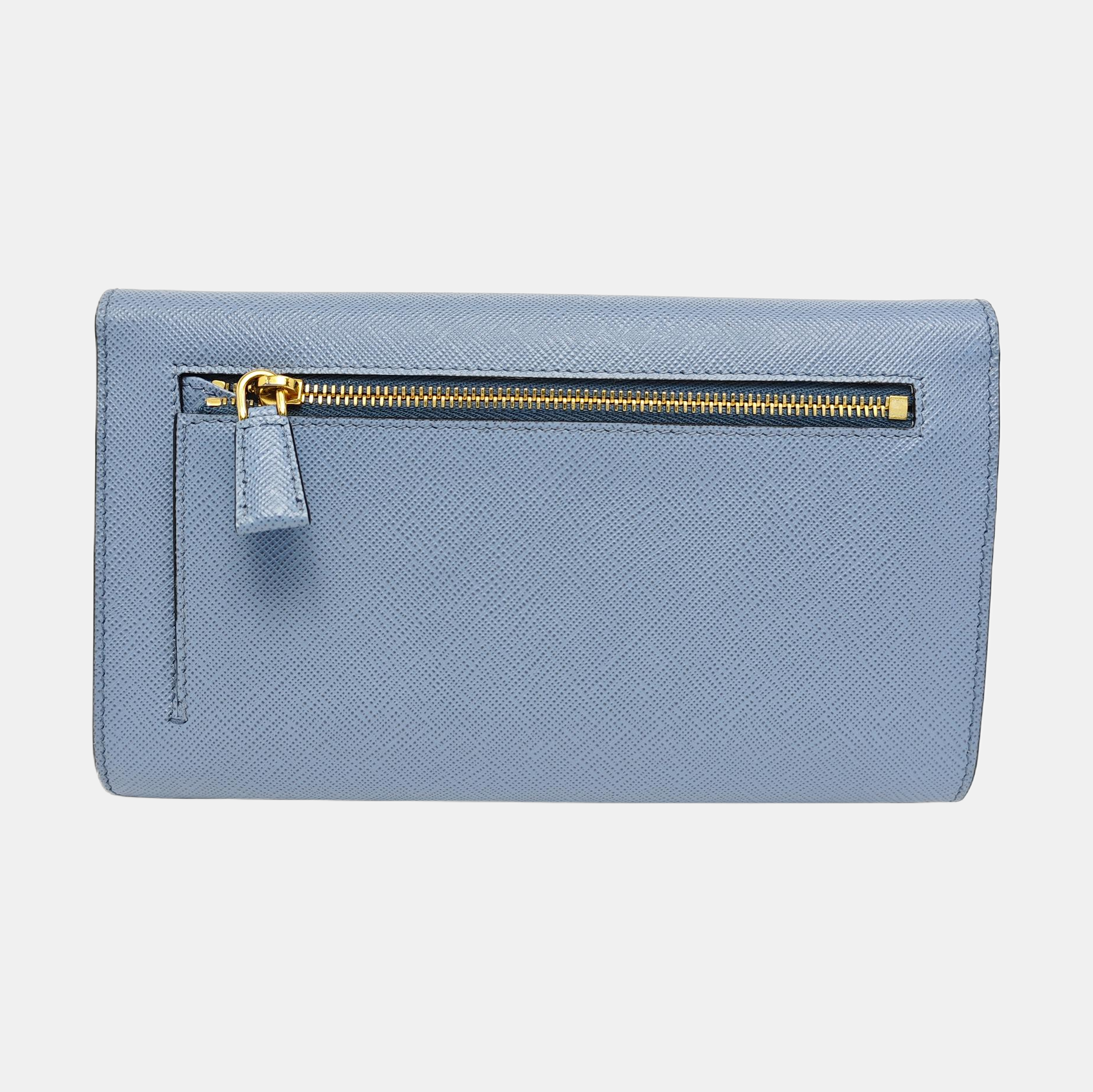 Saffiano Calfskin Shoulder Bag Blue