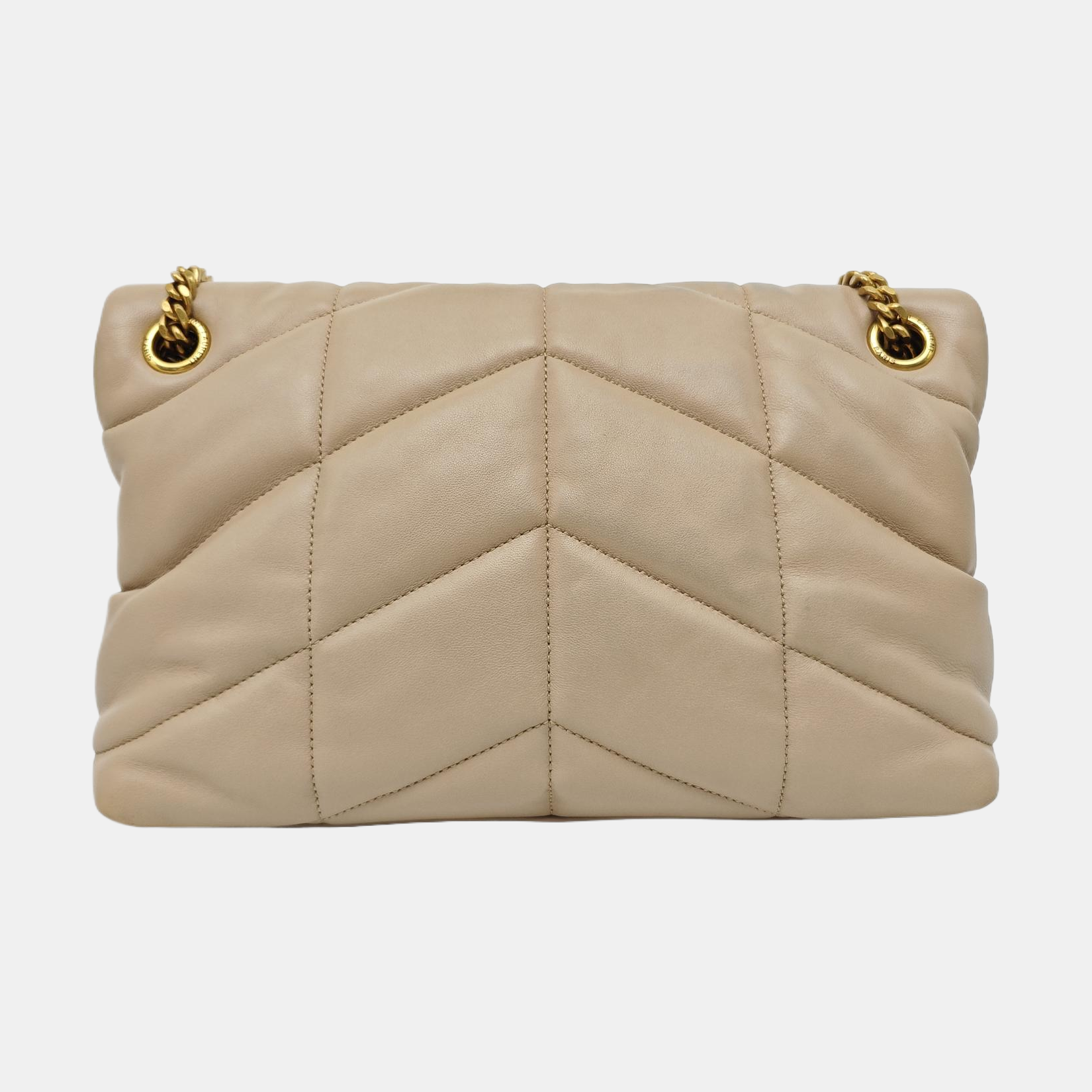 PUFFER Small Quilted Lambskin Brown