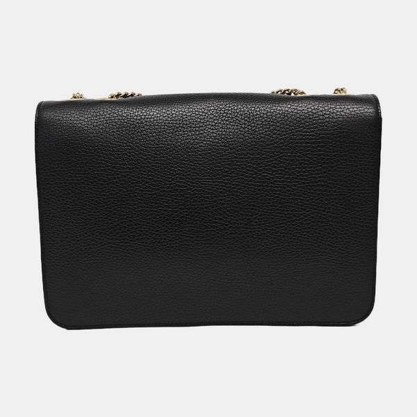 Interlocking G Large Calfskin Black