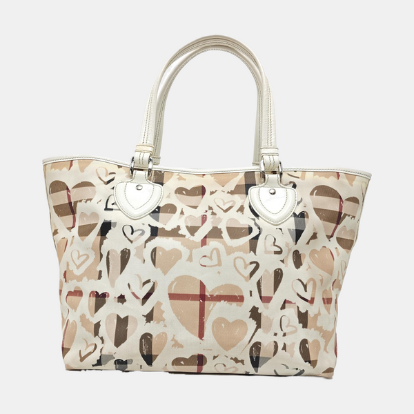 Coated Canvas Tote Bag Medium White