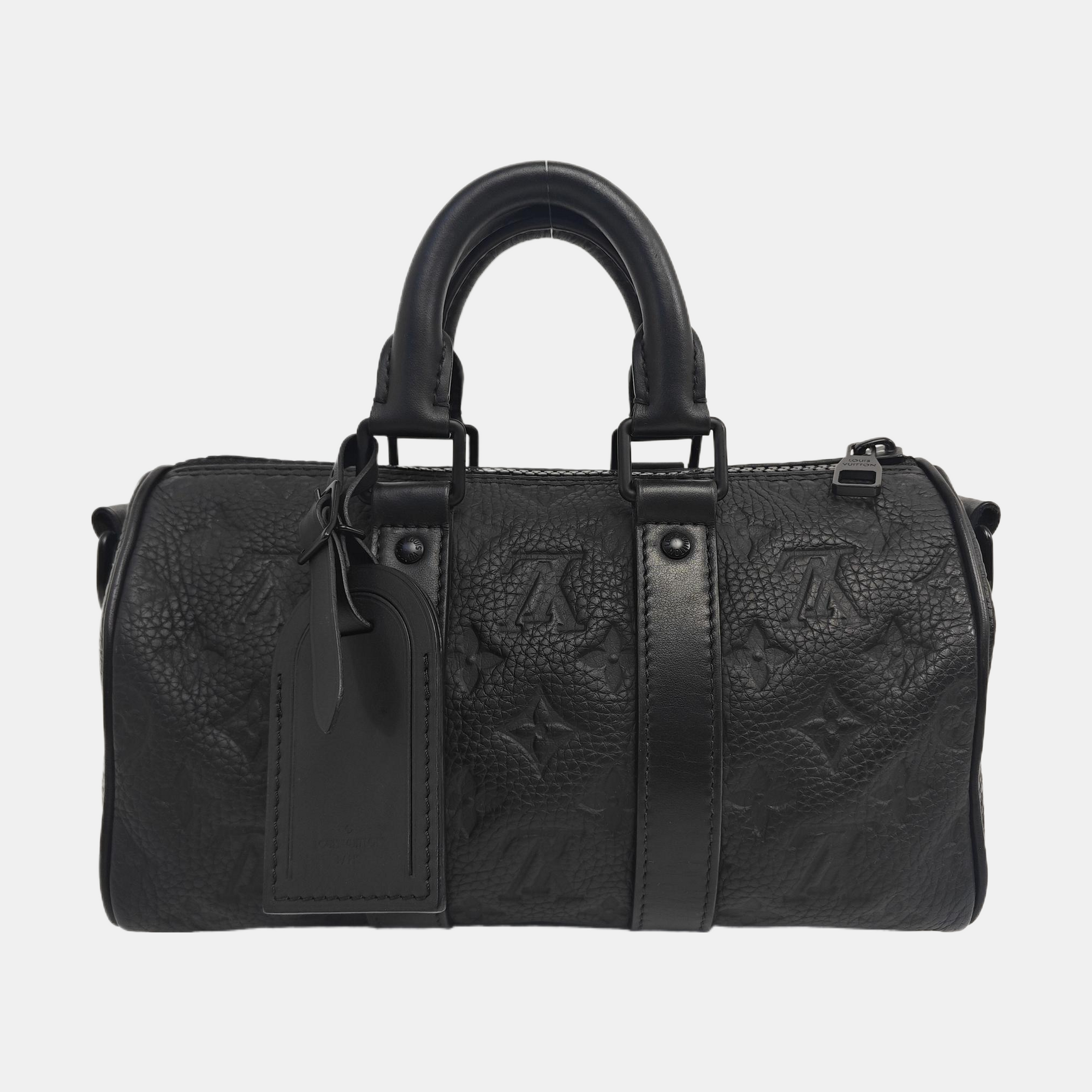 KEEPALL 25 Monogram Calfskin Black