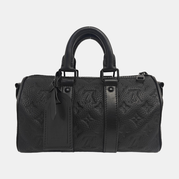 KEEPALL 25 Monogram Calfskin Black
