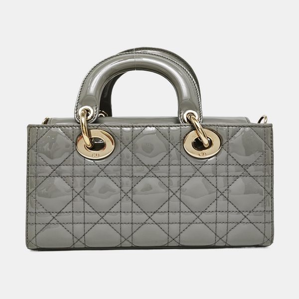 Lady D-Joy Cannage Patent Leather Gray