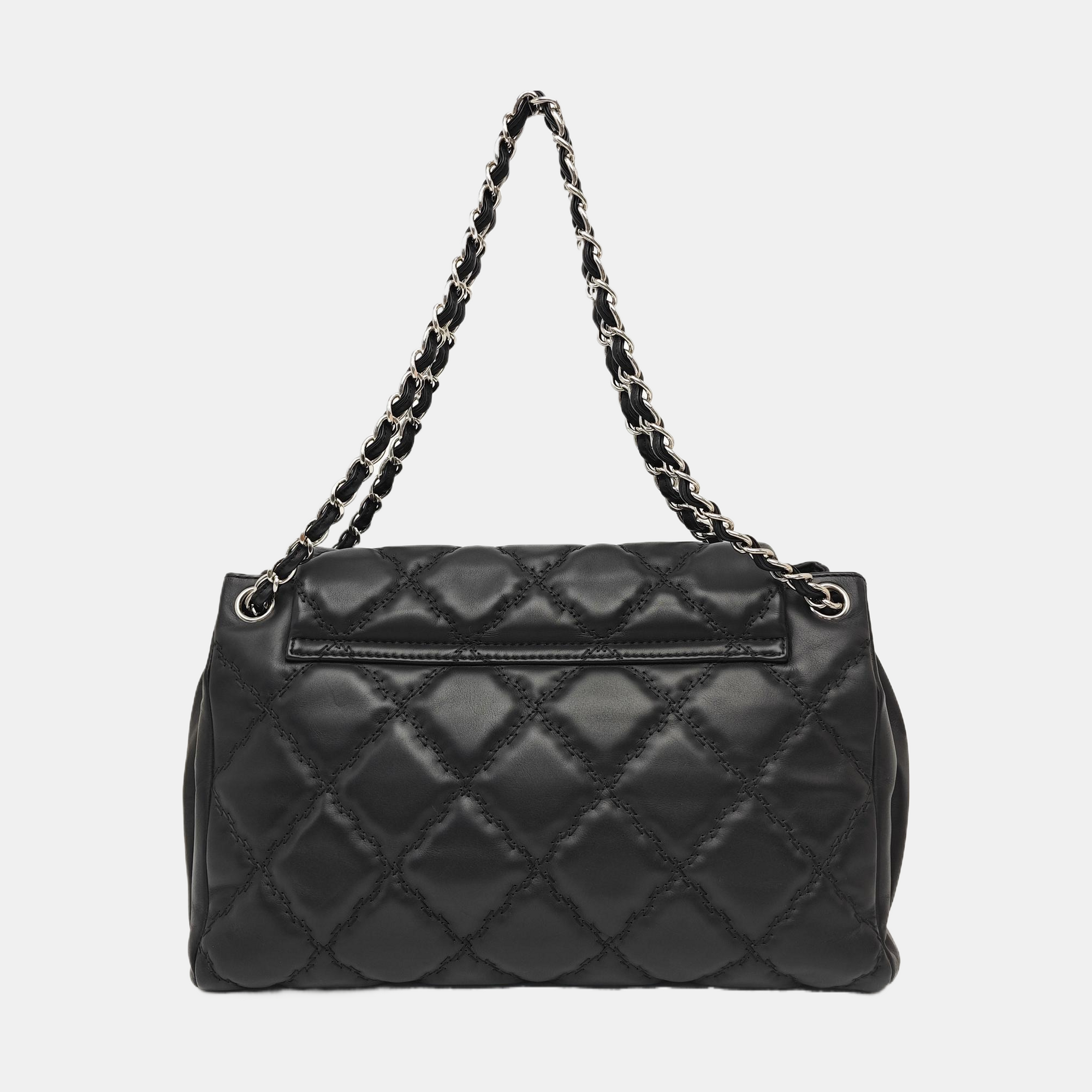 Quilted Calfskin Shoulder Bag Black