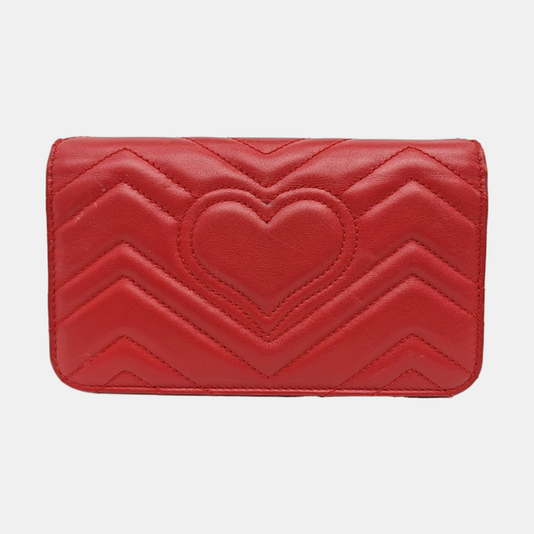 GG Marmont Super Mini Quilted Calfskin Red