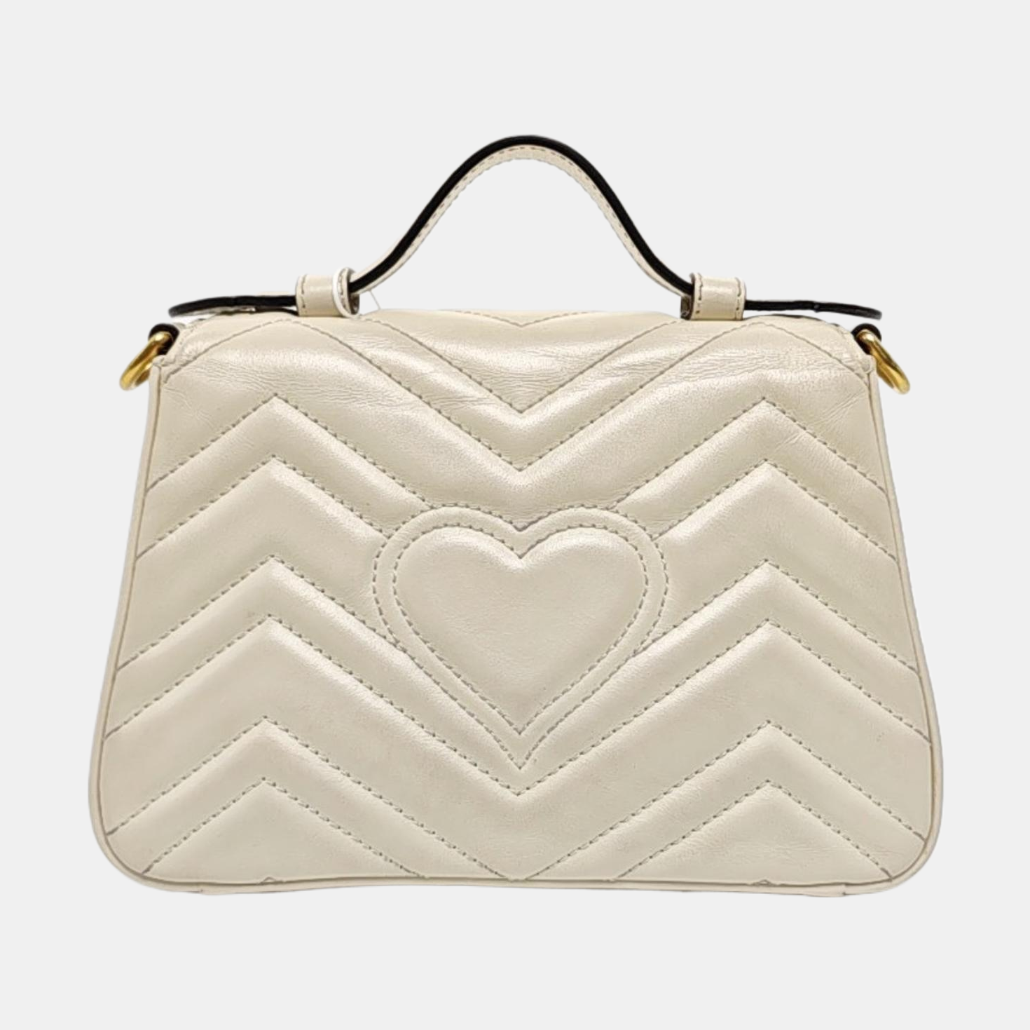 GG Marmont Mini Quilted Calfskin White