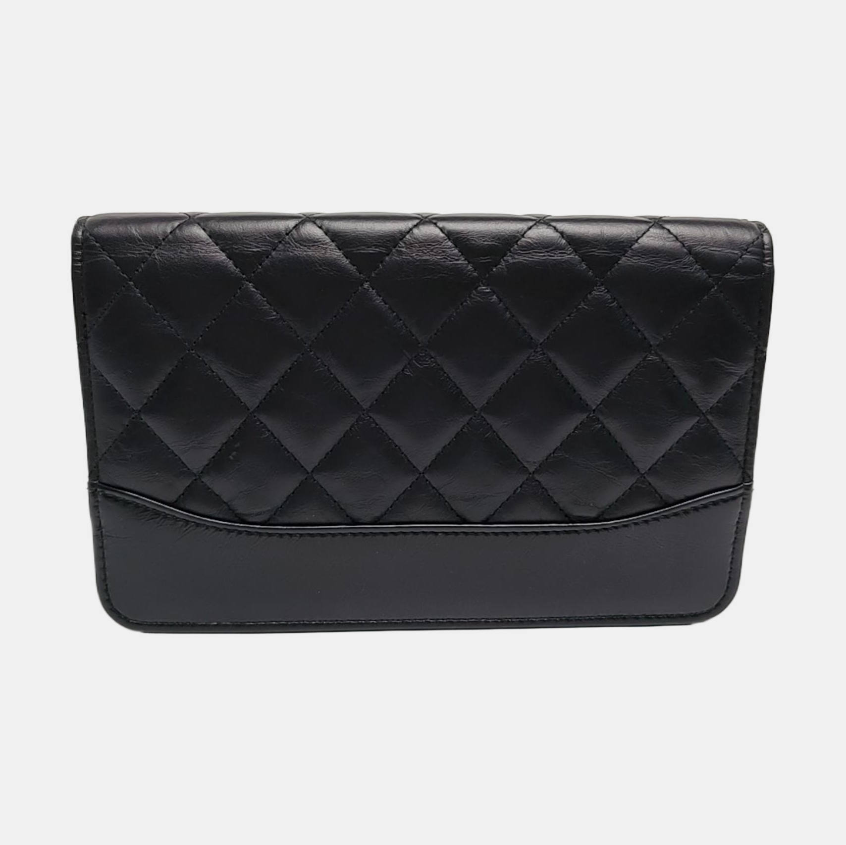 Authenticated pre-owned  GABRIELLE WOC Quilted Calfskin Black - Shoulder Bag at Looply