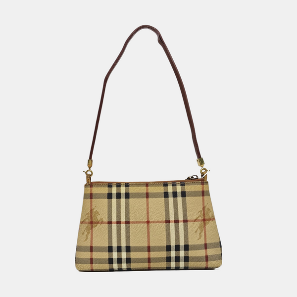 Coated Canvas Shoulder Bag Brown