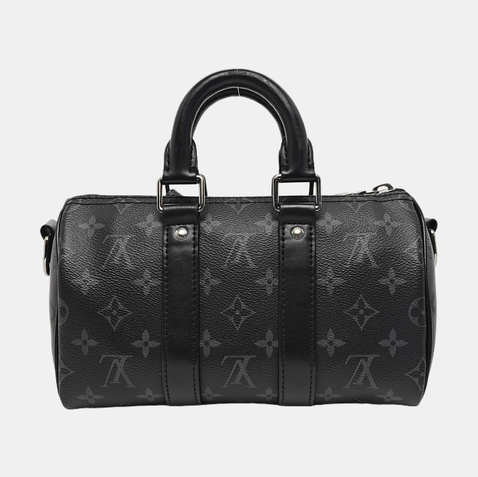 KEEPALL 25 Monogram Coated Canvas Black