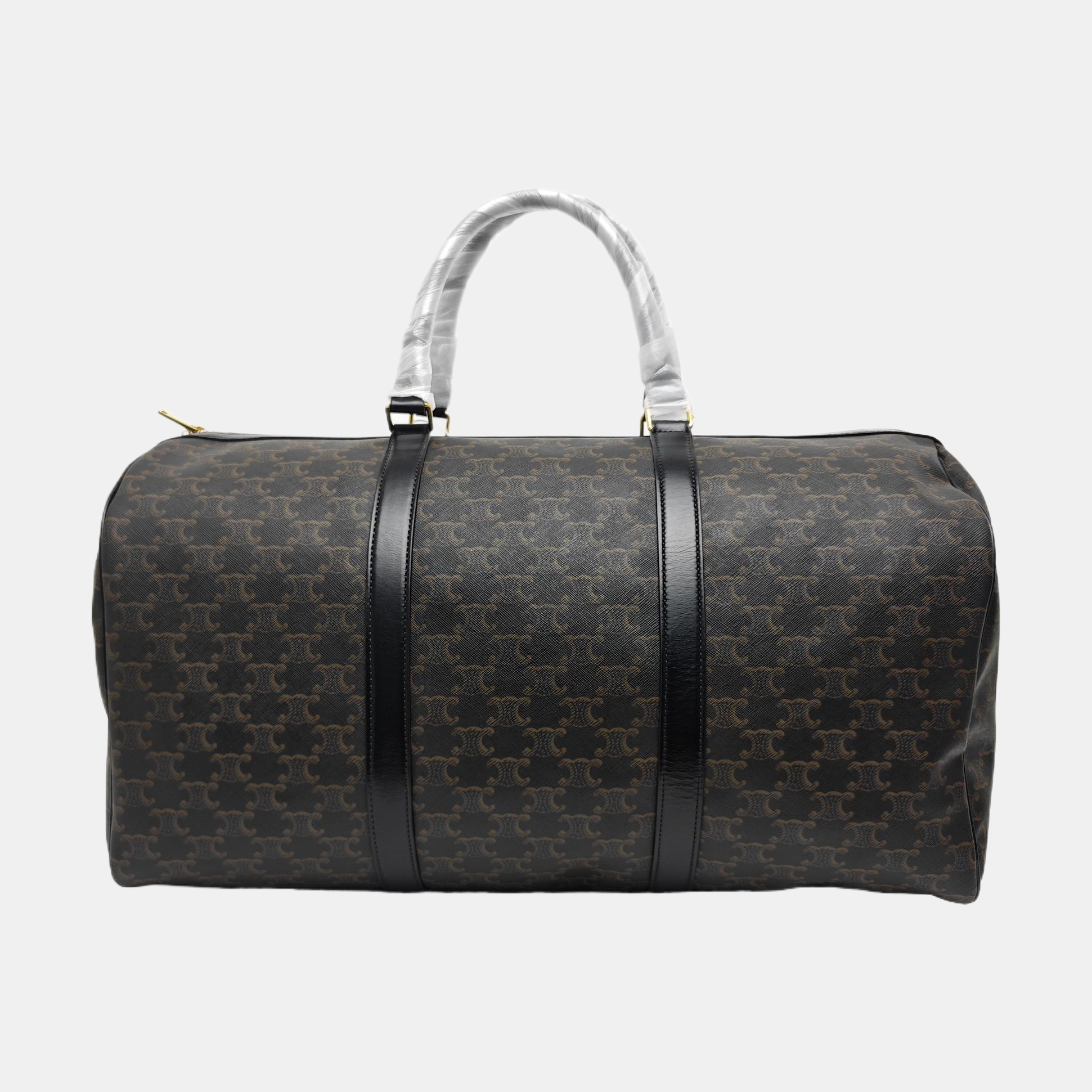Coated Canvas Shoulder Bag Large Black
