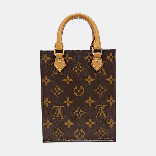 SAC PLAT Mini Monogram Coated Canvas Brown