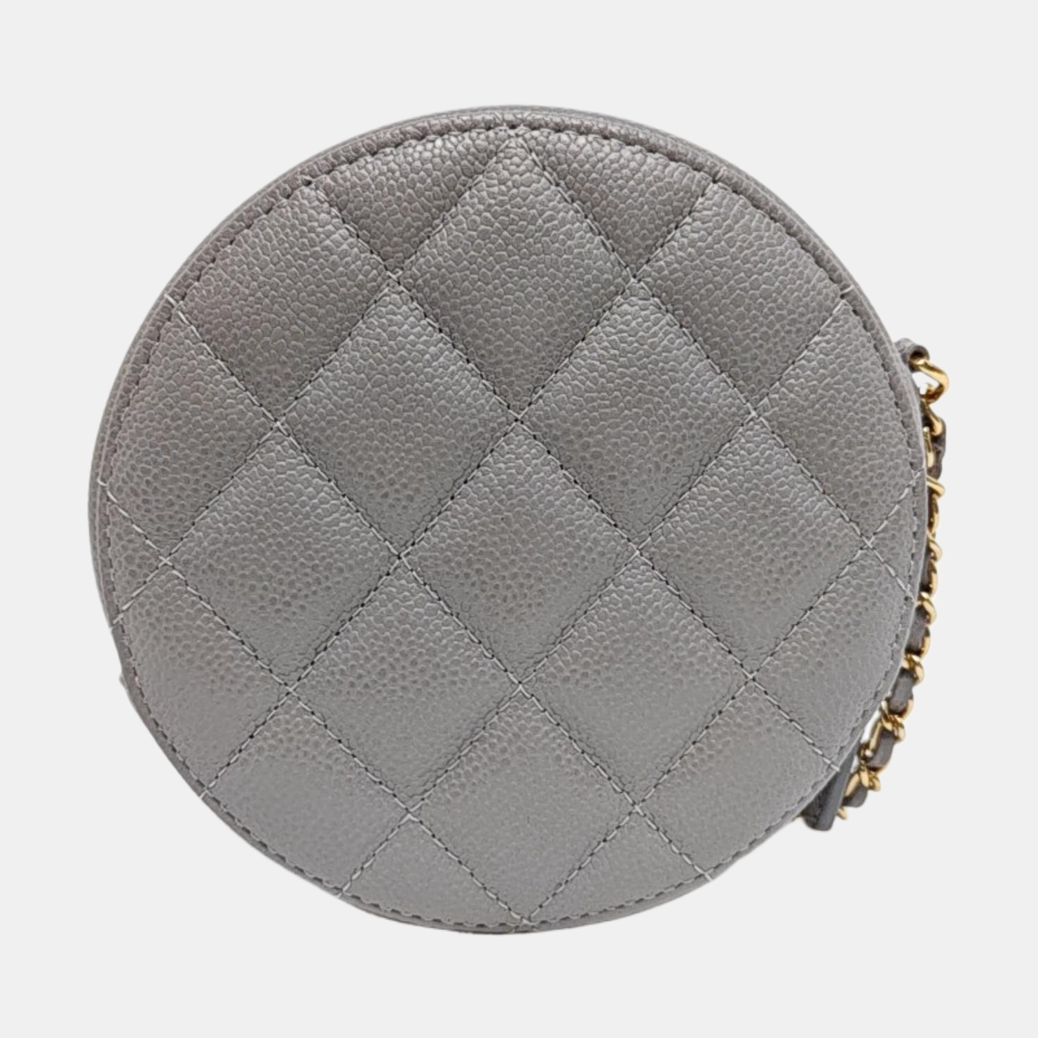 ROUND Quilted Grained Calfskin Gray