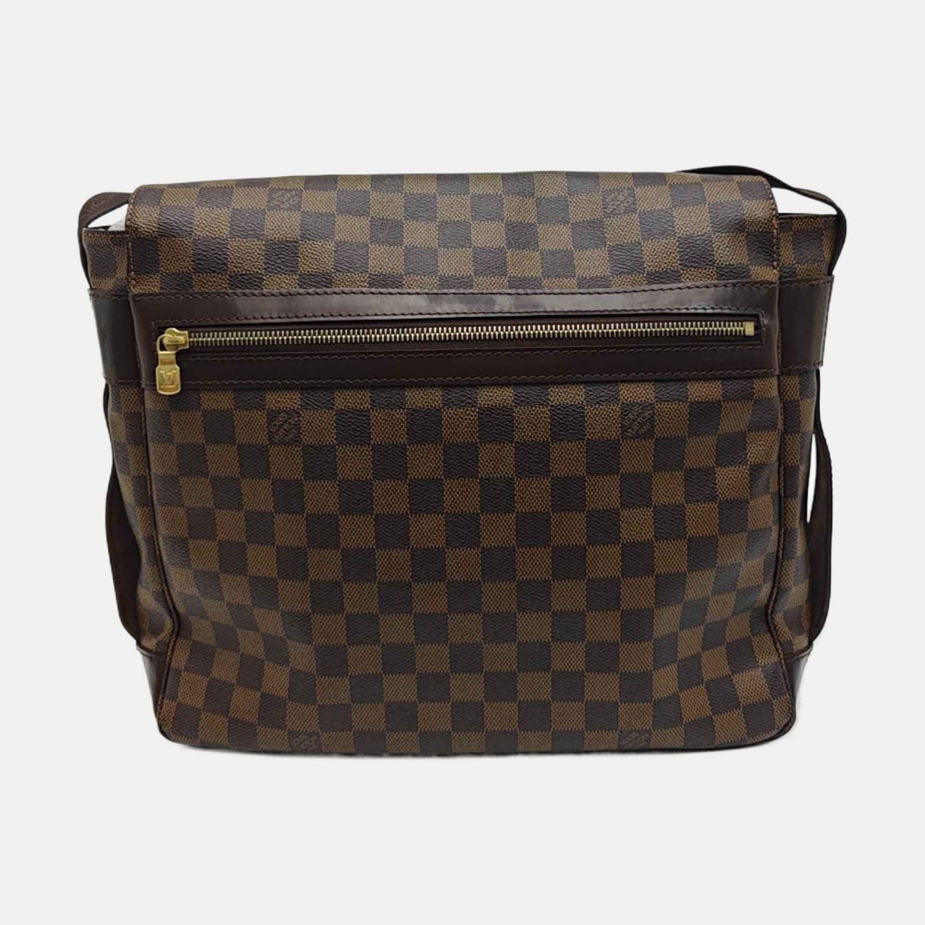 BASTILLE Damier Ebene Coated Canvas Brown