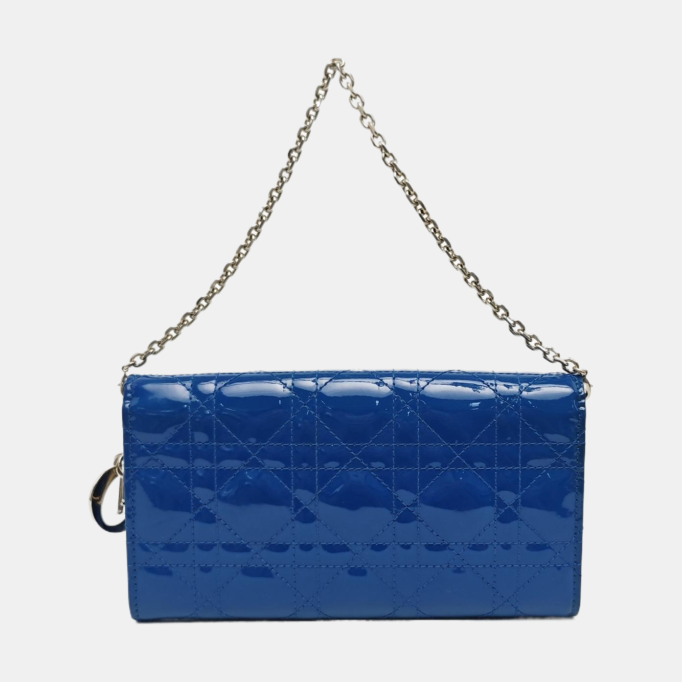 Lady Dior Small Cannage Patent Leather Blue