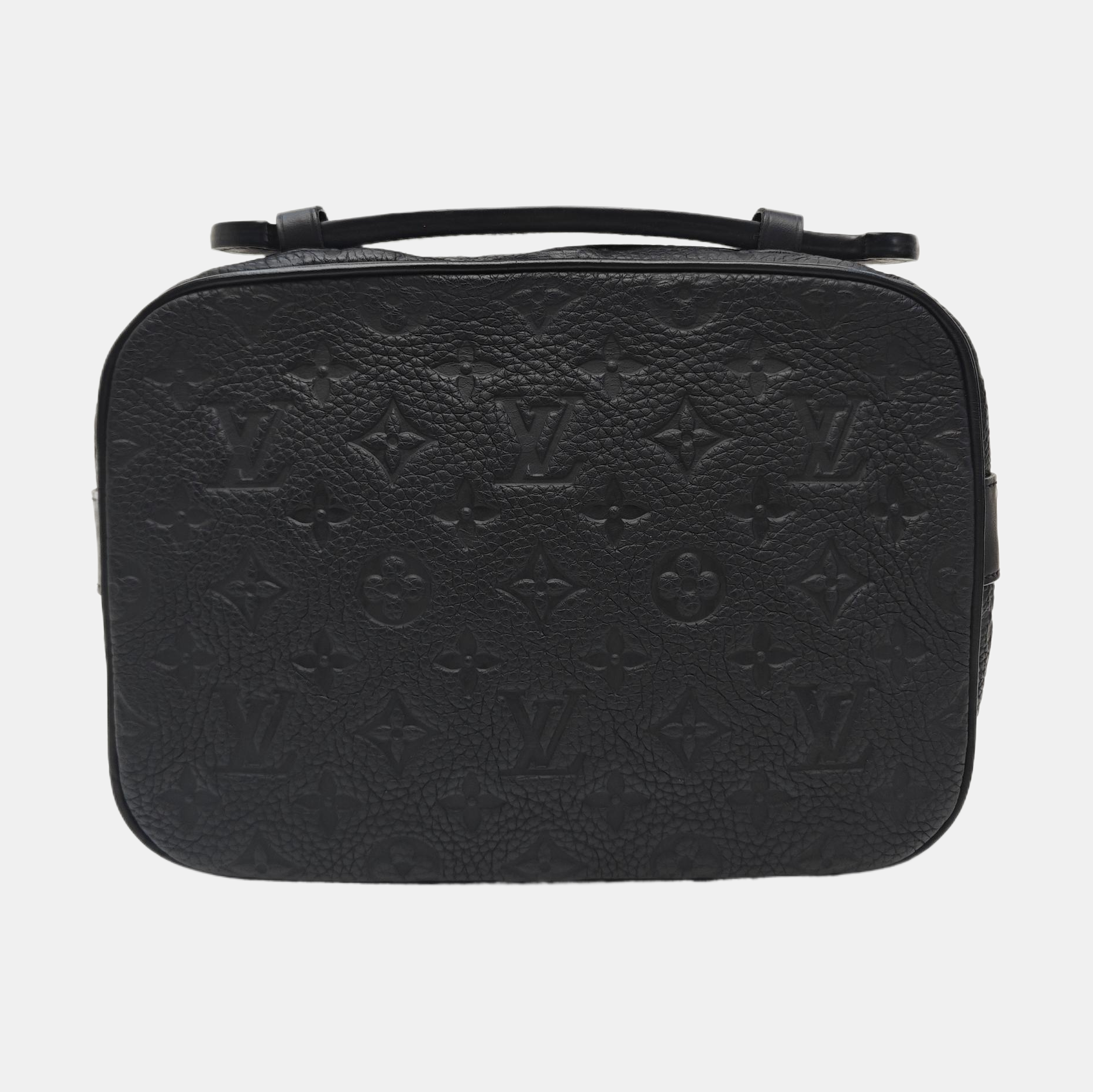 S LOCK Monogram Calfskin Black