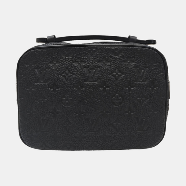 S LOCK Monogram Calfskin Black