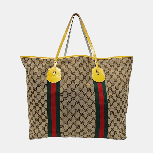 Monogram Canvas Tote Bag Beige
