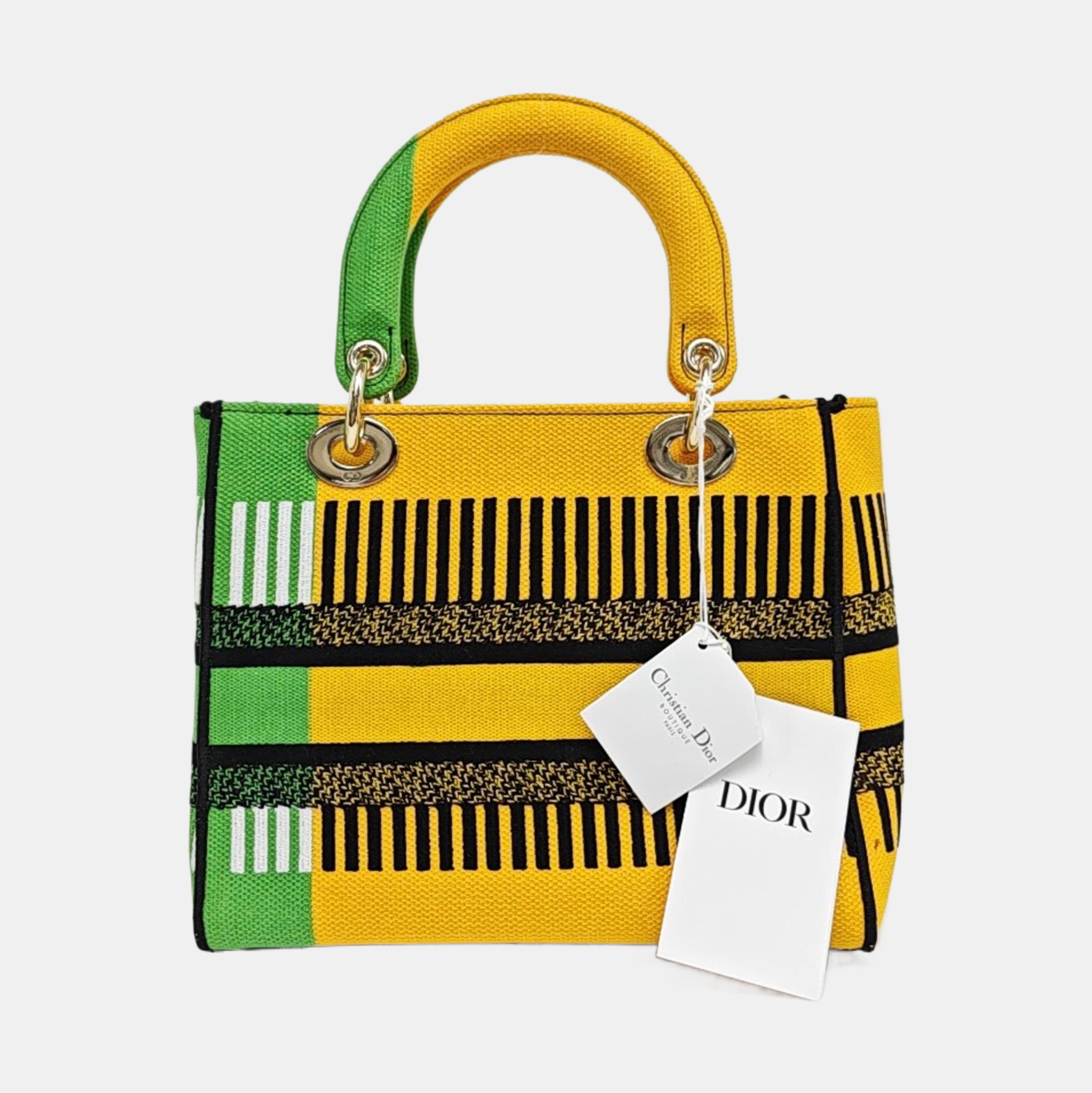 Authenticated pre-owned  Lady D-Lite Medium Fabric Multicolor - Tote Bag at Looply