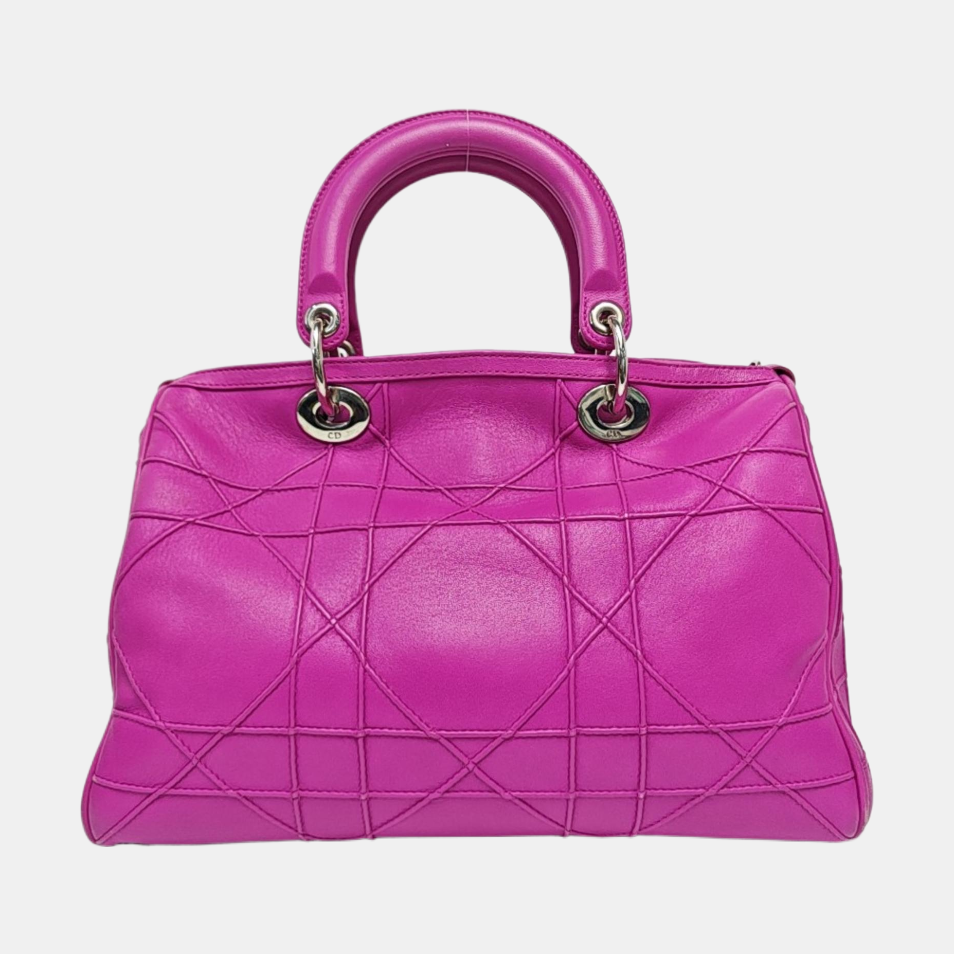 Cannage Calfskin Shoulder Bag Pink