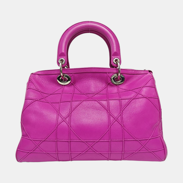Cannage Calfskin Shoulder Bag Pink