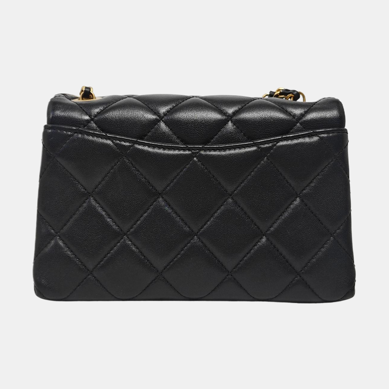 Quilted Lambskin Shoulder Bag Black