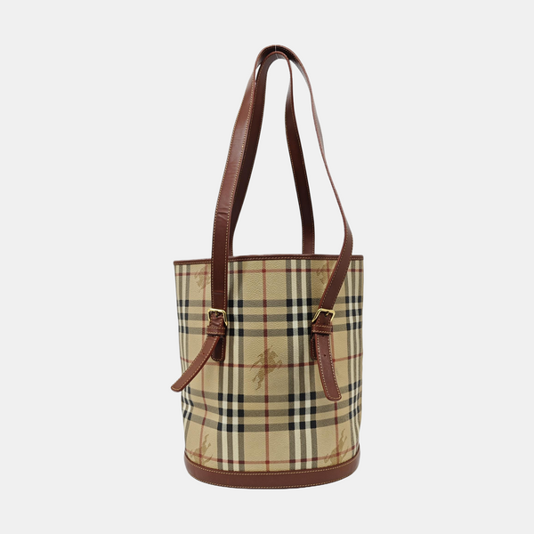 Coated Canvas Bucket Bag Beige