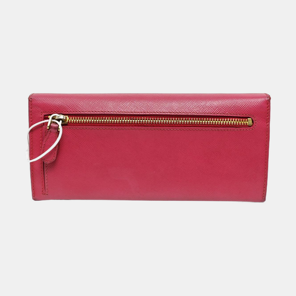 Fold Wallet Saffiano Calfskin Red Wallet