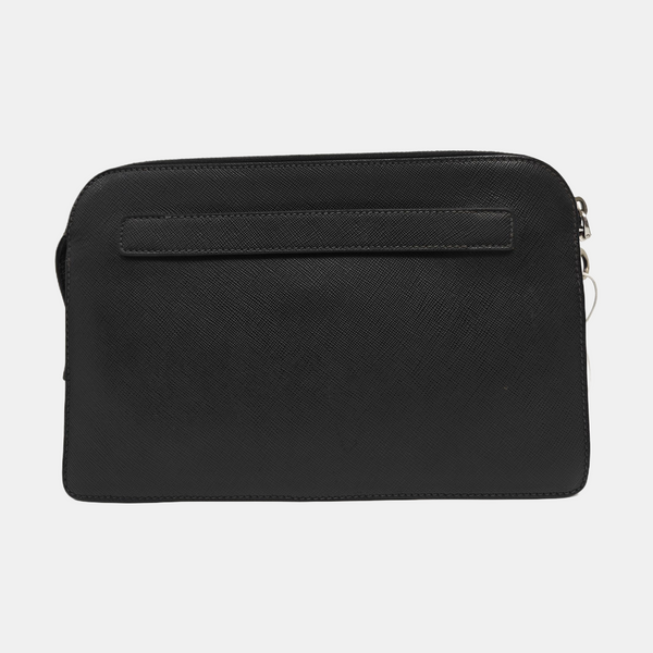 Saffiano Calfskin Clutch Black
