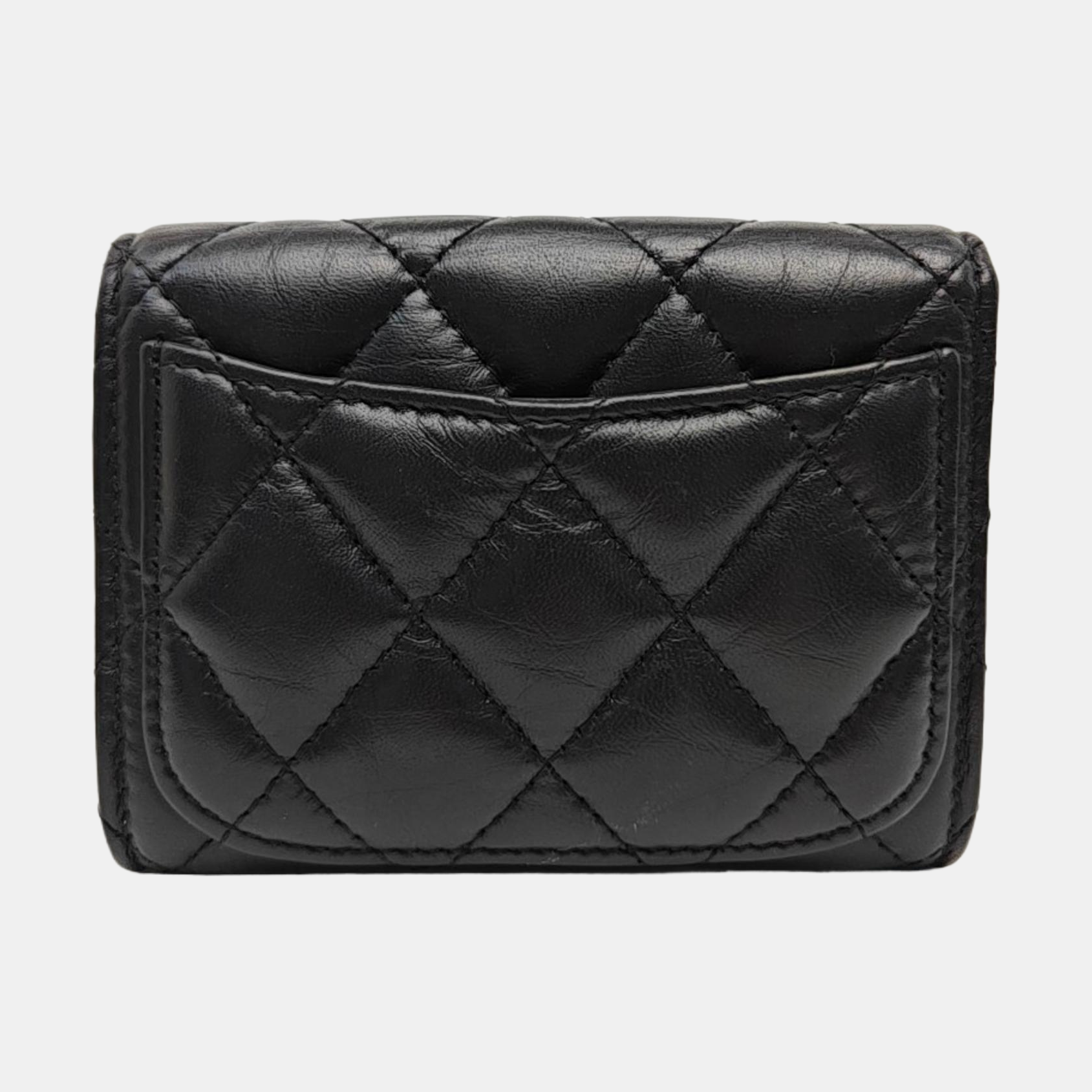 2.55 225 (small) Quilted Calfskin Black Card Holder