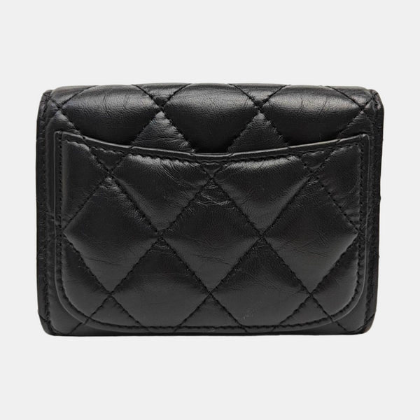 2.55 225 (small) Quilted Calfskin Black Card Holder