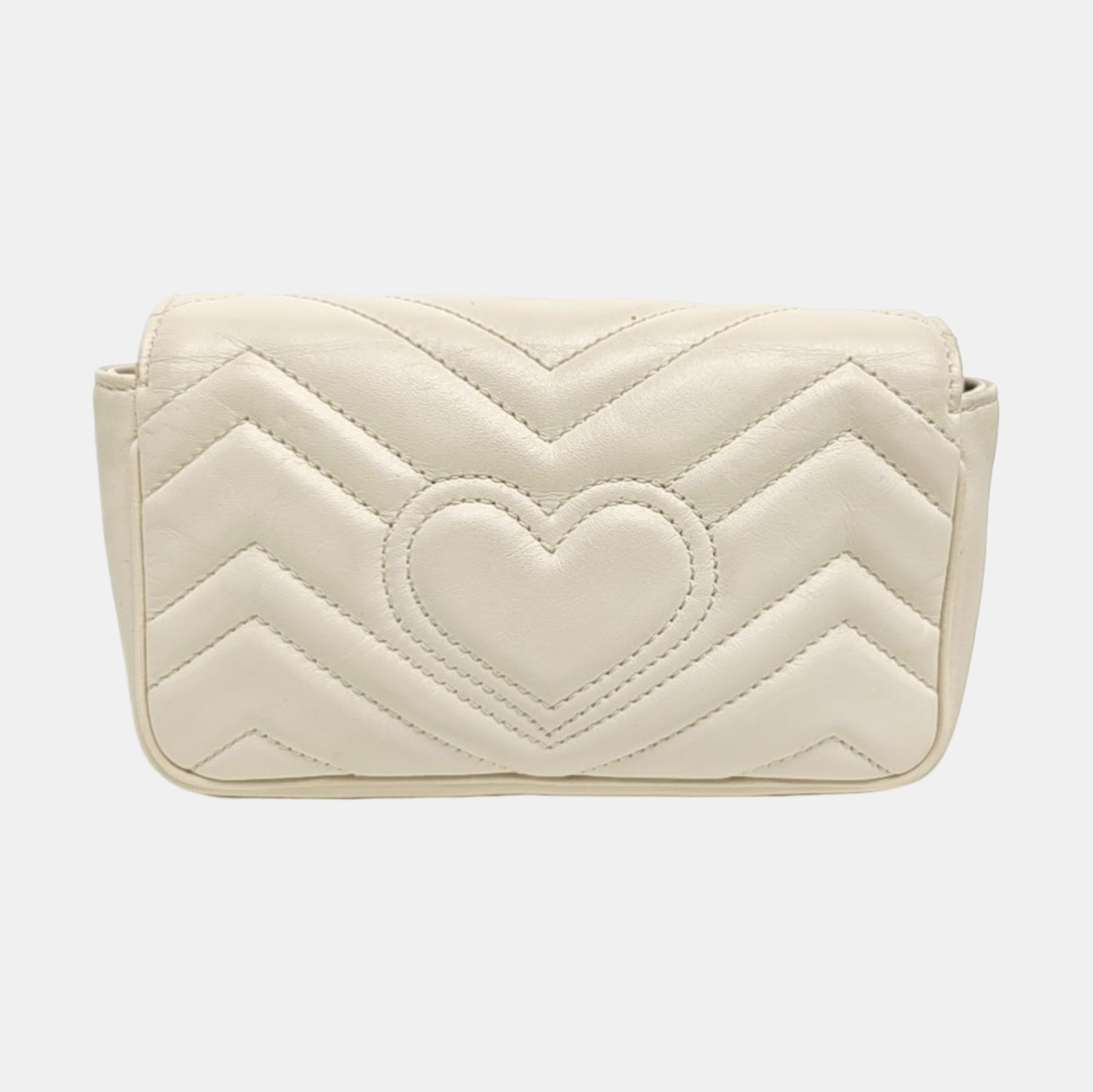 GG Marmont Mini Quilted Calfskin White