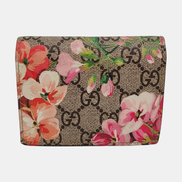GG Blooms Monogram Coated Canvas Beige Wallet