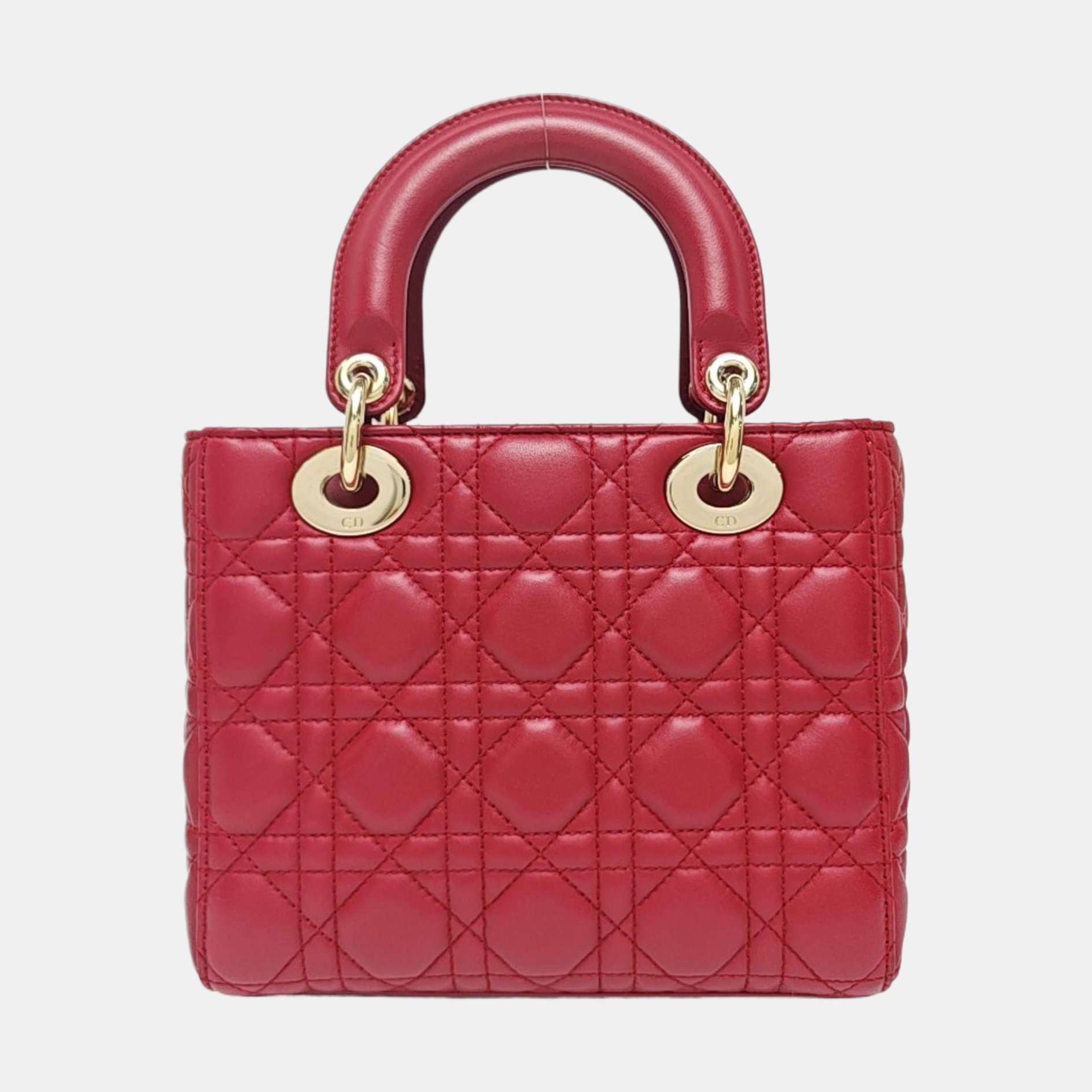 Lady Dior Small Cannage Lambskin Red