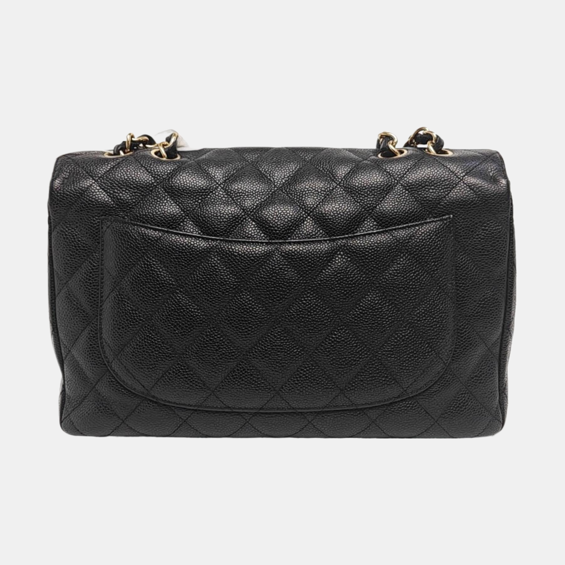 Large Quilted Grained Calfskin Black