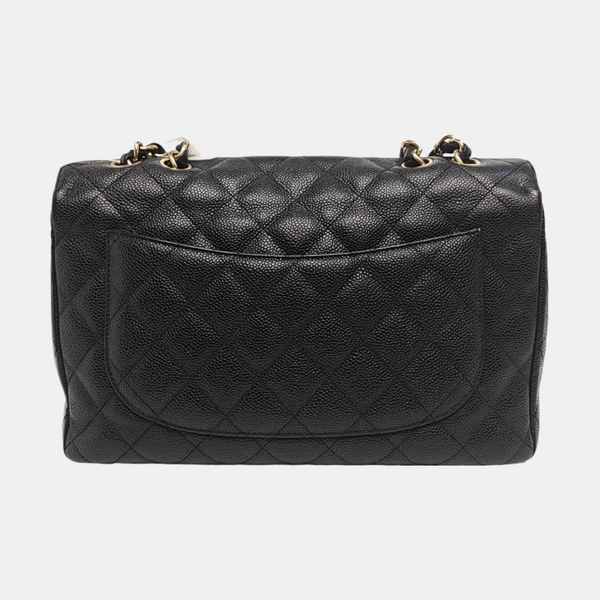 Large Quilted Grained Calfskin Black