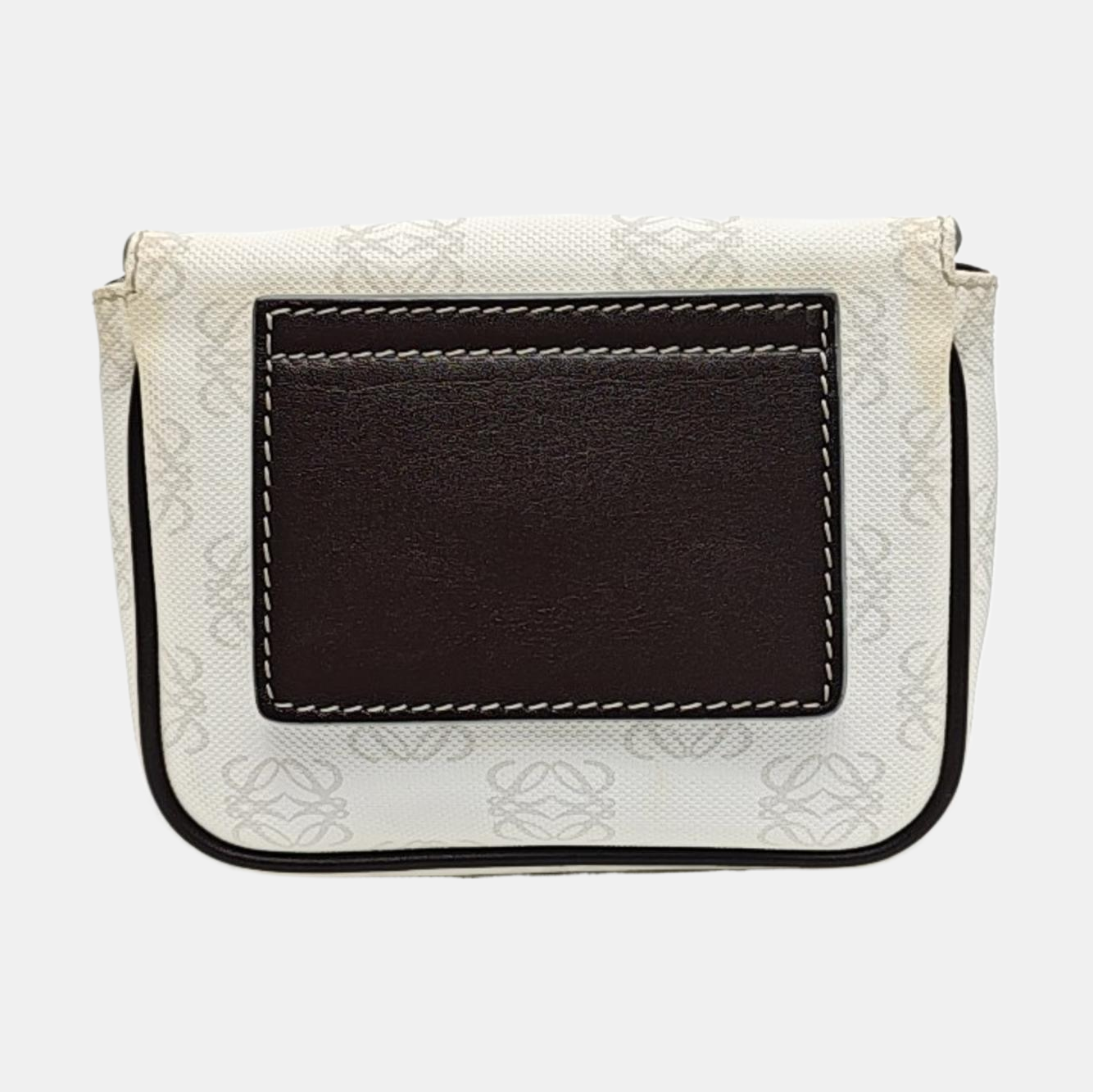 Monogram Coated Canvas Clutch White