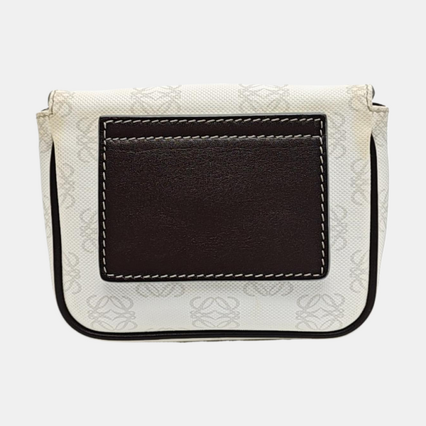 Monogram Coated Canvas Clutch White