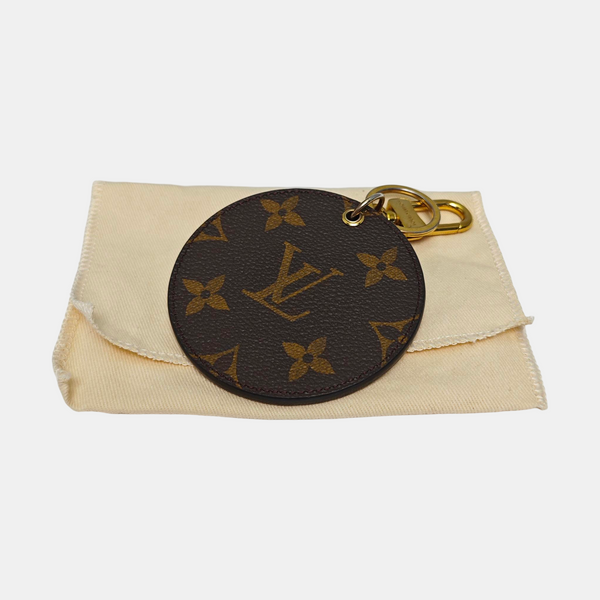 Coated Canvas Bag Charm Brown