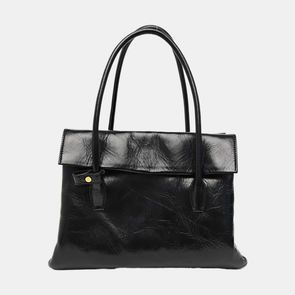 Calfskin Top Handle Bag Black
