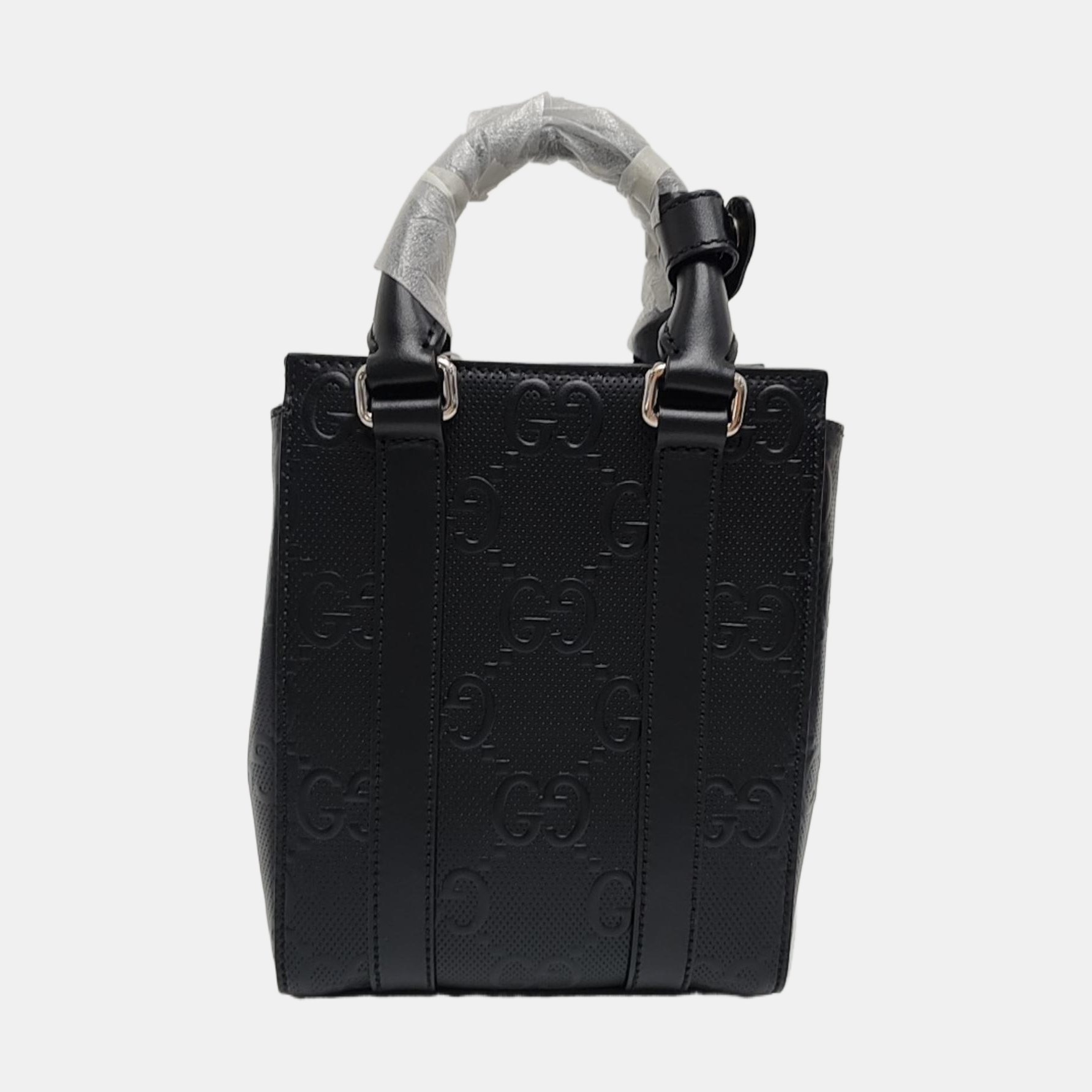Monogram Calfskin Tote Bag Mini Black