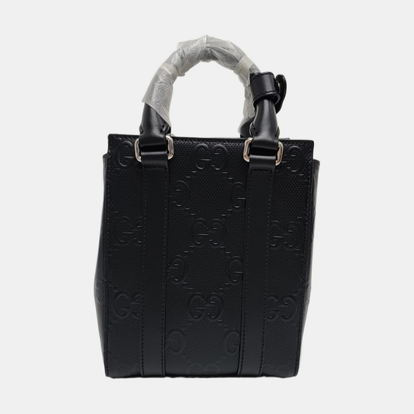 Monogram Calfskin Tote Bag Mini Black