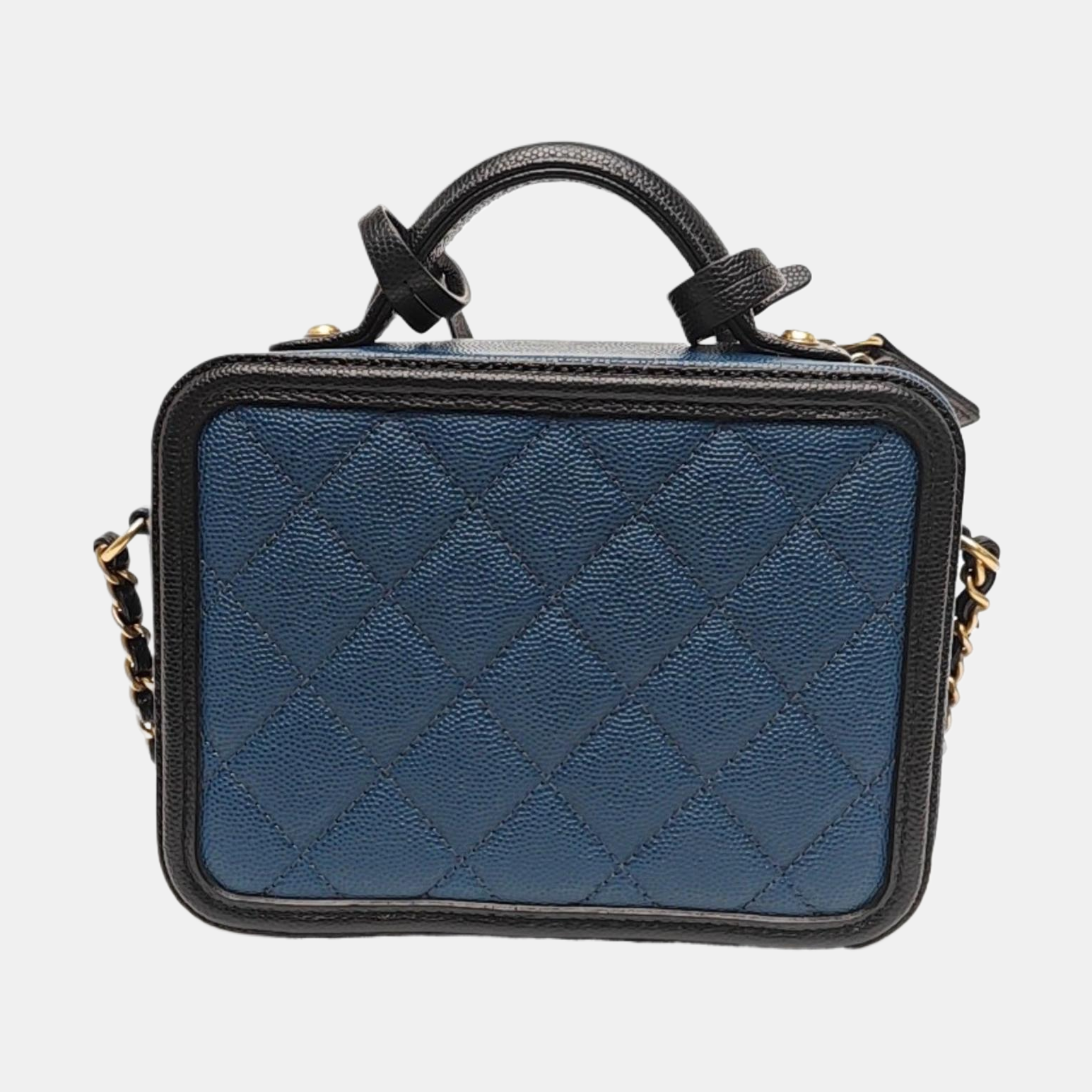 FILIGREE Small Quilted Grained Calfskin Blue