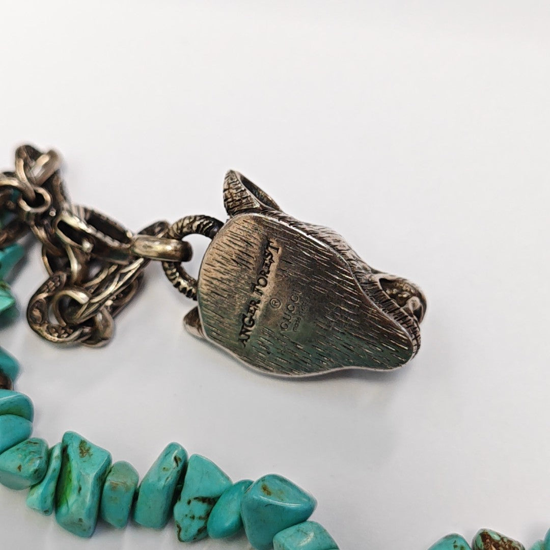 925 Sterling Silver Green Necklace