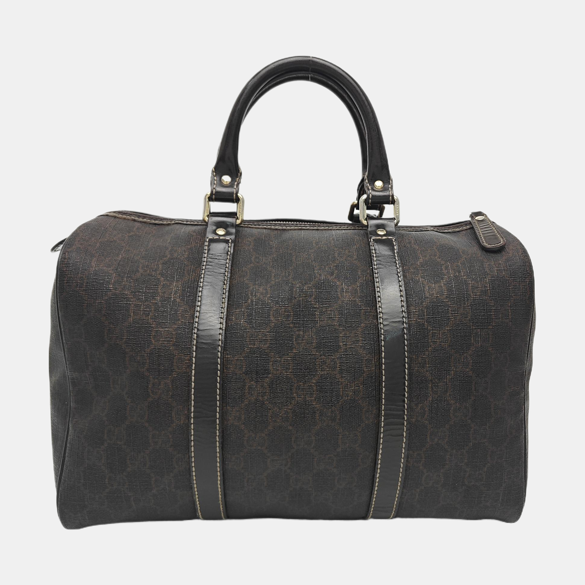 Boston Monogram Coated Canvas Brown