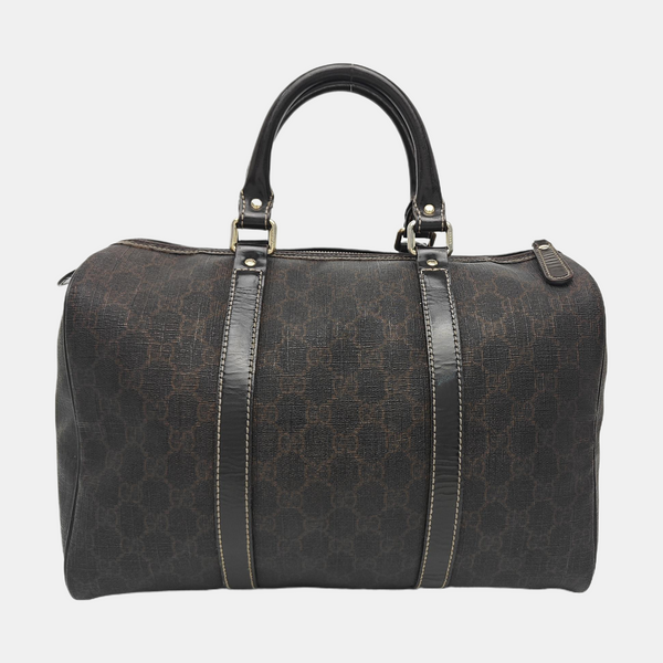 Boston Monogram Coated Canvas Brown