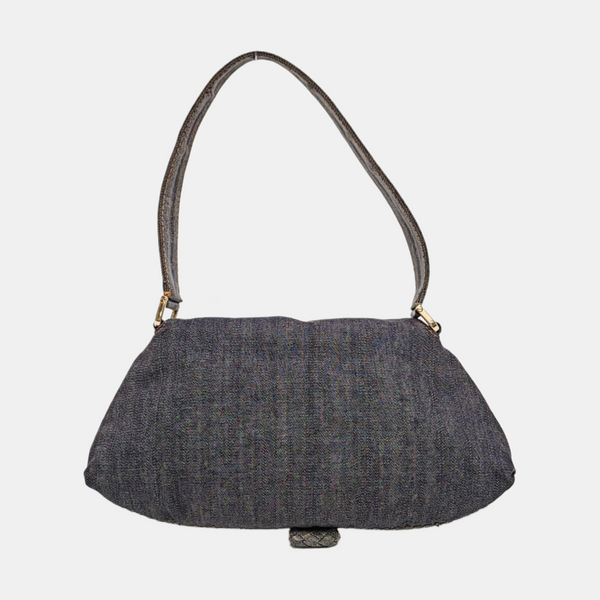 Denim Top Handle Bag Blue