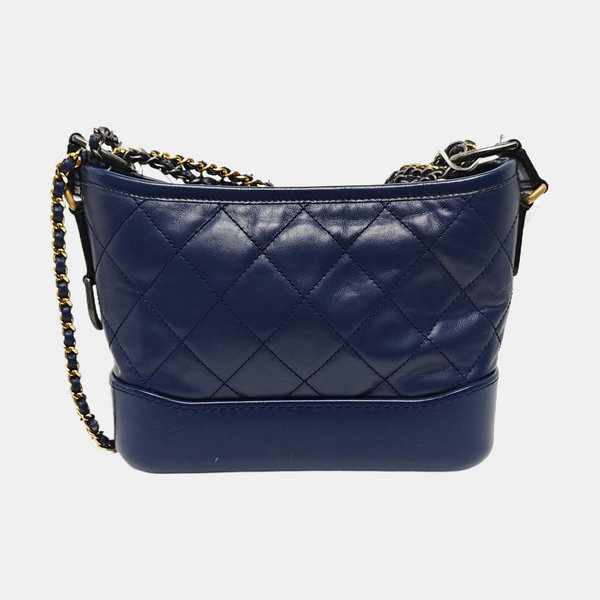 Authenticated pre-owned  GABRIELLE Small Quilted Calfskin Blue - Shoulder Bag at Looply