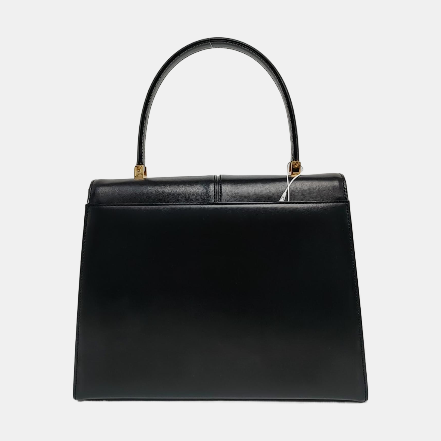 Quilted Calfskin Top Handle Bag Black