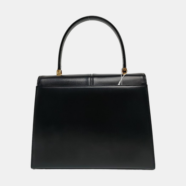 Quilted Calfskin Top Handle Bag Black