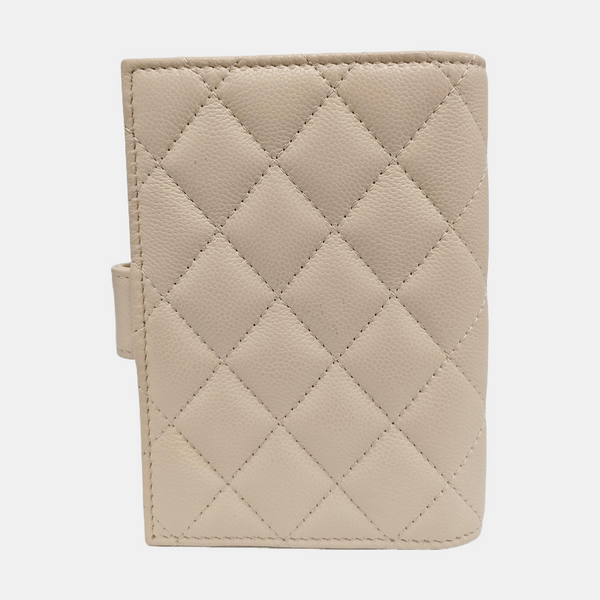 Quilted Grained Calfskin Wallet Pink